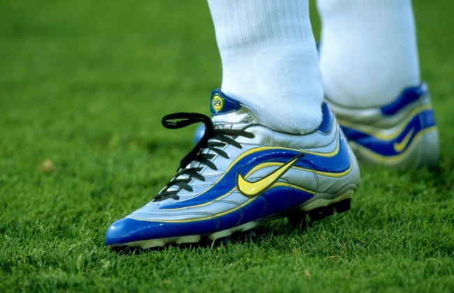 A close-up of Ronaldo's boots